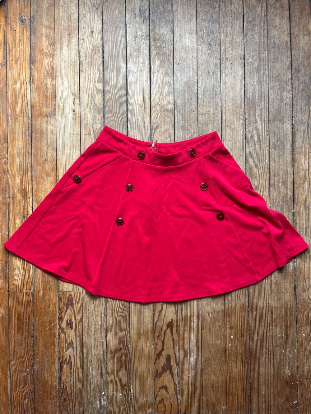 Vintage Y2K dELiA*s Red Circle Skirt with Button Detail